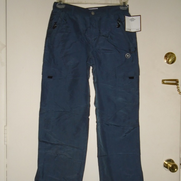 Vintage Rare Nylon Zipper Pockets Drawstring Zipper legs Cargo Pants - Picture 8 of 14